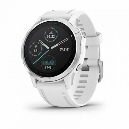 SMARTWATCH GARMIN FENIX 6S/ NOTIFICACIONES/ FRECUENCIA CARDIACA/ GPS/ PLATA Y BLANCO