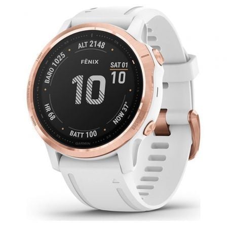 SMARTWATCH GARMIN FENIX 6S PRO/ NOTIFICACIONES/ FRECUENCIA CARDIACA/ GPS/ ROSA ORO Y BLANCO