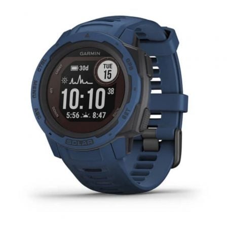 RELOJ DEPORTIVO GARMIN INSTINCT SOLAR AZUL - PANTALLA 23*23MM - CARGA SOLAR - FRECUENCIA CARDIACA - PULSIOXIMETRO - NOTIFICACION