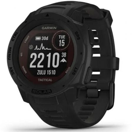 SMARTWATCH GARMIN INSTINCT SOLAR TACTICAL EDITION/ NOTIFICACIONES/ FRECUENCIA CARDIACA/ GPS/ GRAFITO