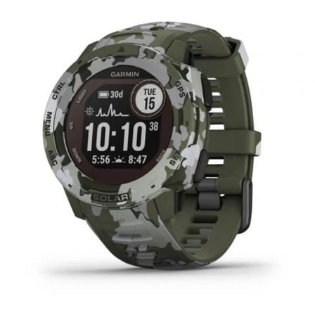 SMARTWATCH GARMIN INSTINCT SOLAR/ NOTIFICACIONES/ FRECUENCIA CARDIACA/ GPS/ CAMO MILITAR