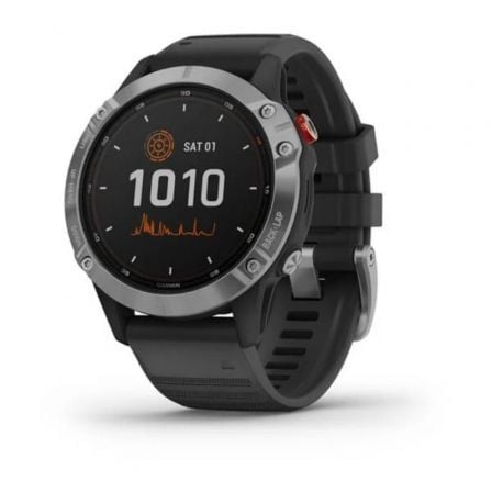 SMARTWATCH GARMIN FENIX 6 SOLAR/ NOTIFICACIONES/ FRECUENCIA CARDIACA/ GPS/ PLATA Y NEGRO