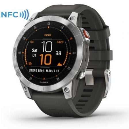 SMARTWATCH GARMIN EPIX 2/ NOTIFICACIONES/ FRECUENCIA CARDIACA/ GPS/ PLATA Y GRIS