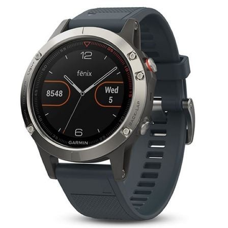 RELOJ INTELIGENTE GARMIN FENIX 5 PLATA CON CORREA GRIS GRANITO - CARCASA 47MM - PANTALLA COLOR 3.04CM - BLUETOOTH - GPS - FRECUE