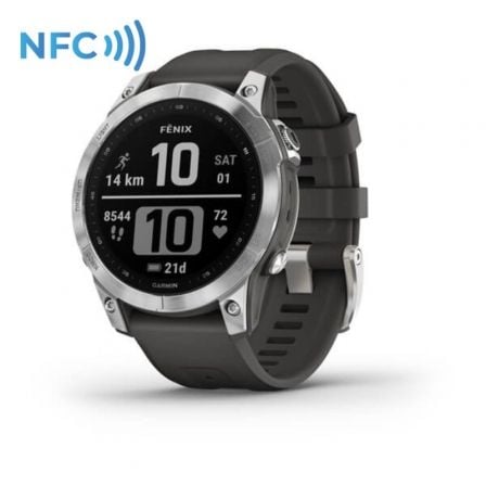 SMARTWATCH GARMIN FENIX 7/ NOTIFICACIONES/ FRECUENCIA CARDIACA/ GPS/ PLATA Y GRIS