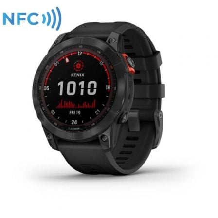 SMARTWATCH GARMIN FENIX 7 SOLAR/ NOTIFICACIONES/ FRECUENCIA CARDIACA/ GPS/ PLATA Y NEGRO