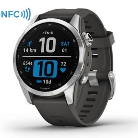 SMARTWATCH GARMIN FENIX 7S/ NOTIFICACIONES/ FRECUENCIA CARDIACA/ GPS/ PLATA Y GRIS