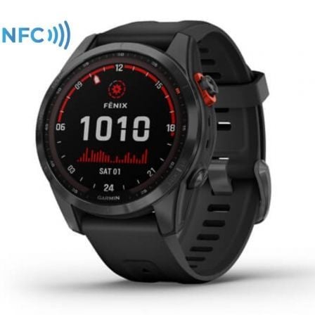 SMARTWATCH GARMIN FENIX 7S SOLAR/ NOTIFICACIONES/ FRECUENCIA CARDIACA/ GPS/ GRIS Y NEGRO