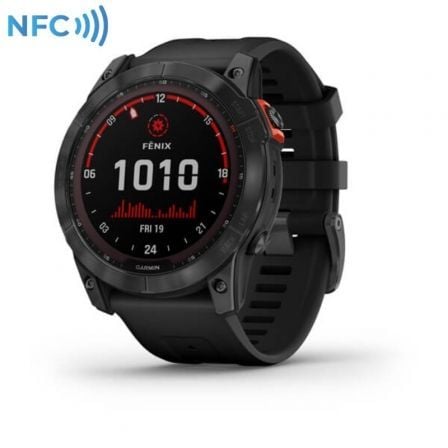 SMARTWATCH GARMIN FENIX 7X SOLAR/ NOTIFICACIONES/ FRECUENCIA CARDIACA/ GPS/ NEGRO Y PLATA