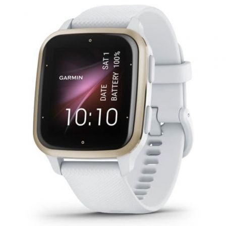 SMARTWATCH GARMIN VENU SQ 2/ NOTIFICACIONES/ FRECUENCIA CARDIACA/ GPS/ ORO CREMA Y BLANCO