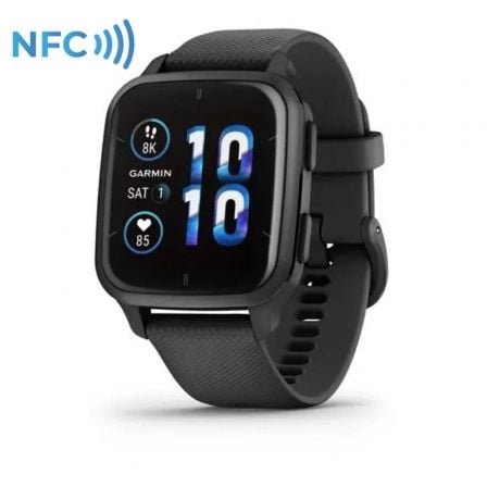 SMARTWATCH GARMIN VENU SQ 2 MUSIC EDITION/ NOTIFICACIONES/ FRECUENCIA CARDIACA/ GPS/ NEGRO