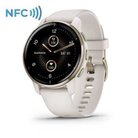 SMARTWATCH GARMIN VENU 2 PLUS/ NOTIFICACIONES/ FRECUENCIA CARDIACA/ GPS/ BEIGE Y ORO