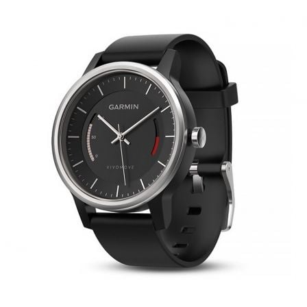 RELOJ ANALOGICO CON MONITOR DE ACTIVIDAD GARMIN VIVOMOVE SPORT NEGRO - BLUETOOTH - CUENTA PASOS / CUANTIFICA SUENO - CORREA DEPO