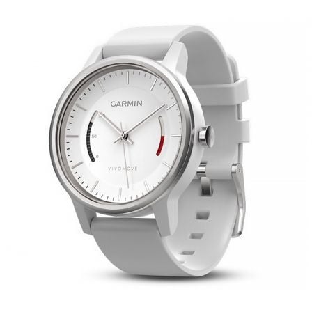 RELOJ ANALOGICO CON MONITOR DE ACTIVIDAD GARMIN VIVOMOVE SPORT BLANCO - BLUETOOTH - CUENTA PASOS / CUANTIFICA SUENO - CORREA DEP