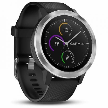 SMARTWATCH GARMIN VIVOACTIVE 3/ NOTIFICACIONES/ FRECUENCIA CARDIACA/ GPS/ ACERO Y NEGRO