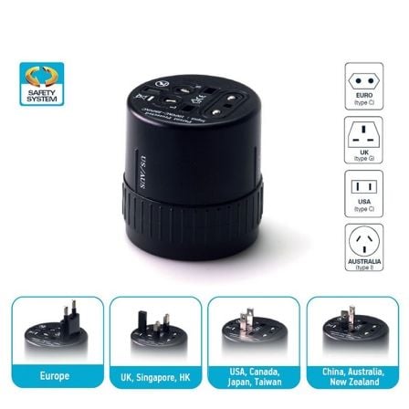 ADAPTADOR DE VIAJE GEBL 6769 - ENCHUFE MULTIPLE UK/US/EU/AU - MAX. 6A/110-240V