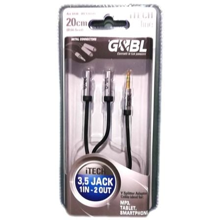 ADAPTADOR JACK ESTEREO 3.5 MACHO A 2*JACK 3.5 HEMBRA GEBL ITCSJ2S02 - 20CM - SILVER