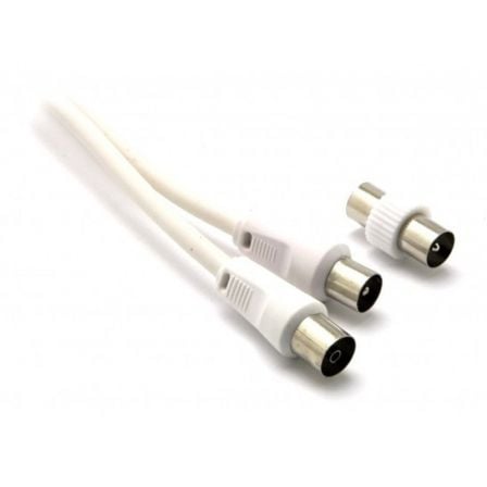 CABLE DE ANTENA GEBL AN203B - 75 OHM - CONECTORES MACHO-HEMBRA - INCLUYE ADAP. MACHO MACHO - 3 METROS - COLOR BLANCO | Euroconector - antena tv