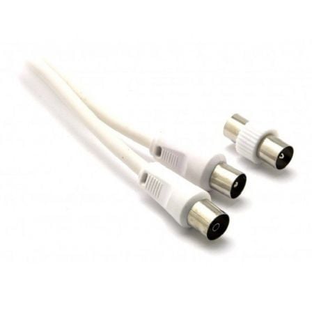 CABLE DE ANTENA GEBL AN205B - 75 OHM - CONECTORES MACHO-HEMBRA - INCLUYE ADAP. MACHO MACHO - 5 METROS - COLOR BLANCO | Euroconector - antena tv