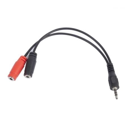 ADAPTADOR GEMBIRD CCA-417 - 2XJACK ESTEREO HEMBRA (AURICULAR+MICROFONO) 3 PINES A 1XJACK ESTEREO MACHO 4 PINES - 20CM