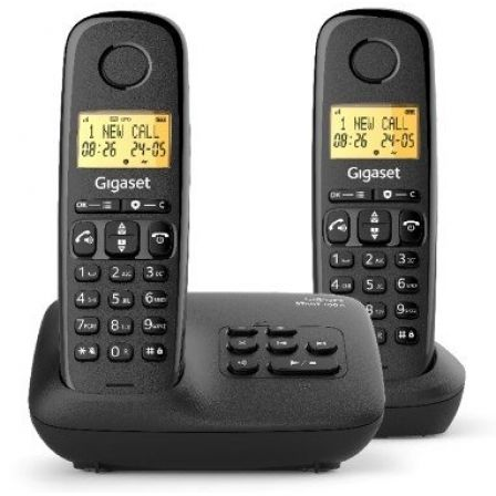 TELEFONO INALAMBRICO GIGASET BASIC 100/ PACK DUO/ NEGRO