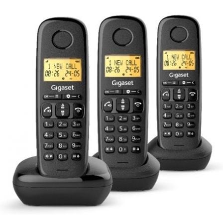 TELEFONO INALAMBRICO GIGASET BASIC 100/ PACK TRIO/ NEGRO