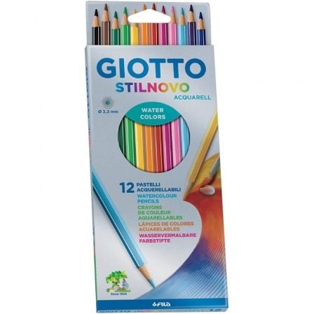 LAPICES GIOTTO STILNOVO ACQUARELL 255700/ ACUARELABLES/ 3.3MM/ 12 UNIDADES/ COLORES SURTIDOS