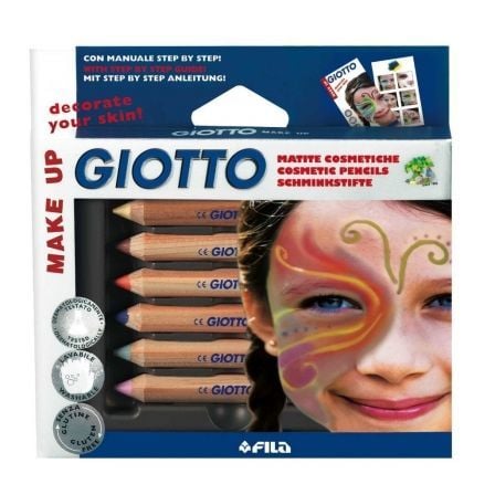 SET 6 UNIDADES LAPICES  MAQUILLAJE GLAMOUR PARA NINOS GIOTTO, LAVABLES, CERA NATURAL DE ABEJA, SIN GLUTEN, DERMATOLOGICAMENTE TE