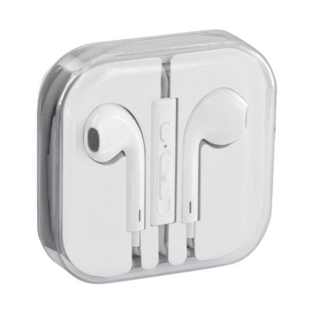 AURICULARES GRAB'N GO GNG-234 BLANCOS - MICROFONO - CONTROL DE VOLUMEN - CRYSTAL BOX