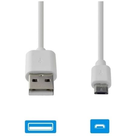 CABLE DE DATOS USB-MICROUSB GRAB'N GO GNG-122 BLANCO - 2A - 1M