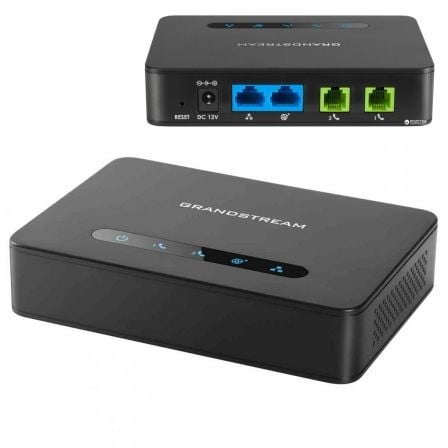 ADAPTADOR DE TELEFONO ANALOGICO GRANDSTREAM HT812 - 2 PERFILES SIP - 2 PUERTOS FXS - ROUTER NAT GIGABIT INTEGRADO - CIFRADO AES