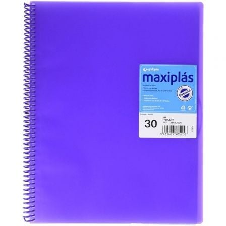 CARPETA CON 30 FUNDAS GRAFOPLAS MAXIPLAS 39833035/ A4/ VIOLETA | Carpetas