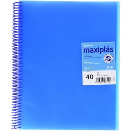 CARPETA CON 40 FUNDAS GRAFOPLAS MAXIPLAS 39834030/ A4/ AZUL | Carpetas