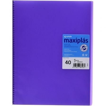 CARPETA CON 40 FUNDAS GRAFOPLAS MAXIPLAS 39834035/ A4/ VIOLETA | Carpetas