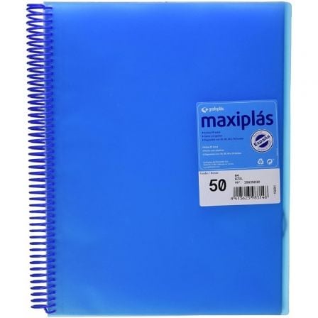 CARPETA CON 50 FUNDAS GRAFOPLAS MAXIPLAS 39835030/ A4/ AZUL