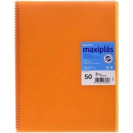 CARPETA CON 50 FUNDAS GRAFOPLAS MAXIPLAS 39835052/ A4/ NARANJA | Carpetas