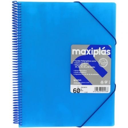 CARPETA CON 60 FUNDAS GRAFOPLAS MAXIPLAS 39836030/ A4/ AZUL | Carpetas