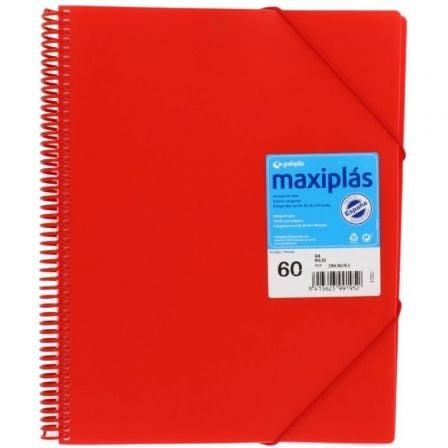 CARPETA CON 60 FUNDAS GRAFOPLAS MAXIPLAS 39836051/ A4/ ROJO