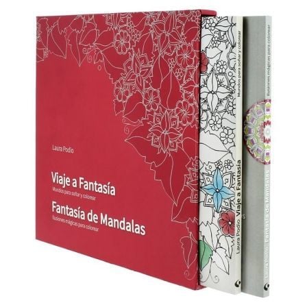 PACK LIBROS DE COLOREAR MANDALAS GRAFOPLAS 00166000 - INCLUYE VIAJE A FANTASIA + FANTASIA DE MANDALAS EN ESTUCHE ESPECIAL REGALO