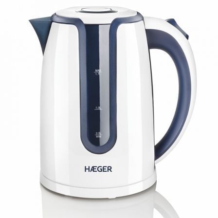 HERVIDOR ELECTRICO DE AGUA HAEGER HOT BLUE - 2200W - 1.7L - SISTEMA SIN CABLES - CUERPO Y RESISTENCIA OCULTA INOX - BASE ROTATIV