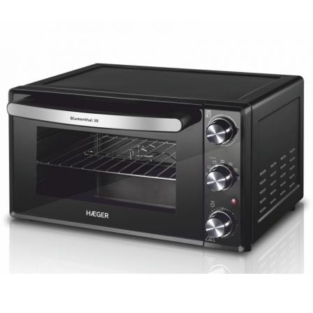 HORNO / TOSTADOR SOBREMESA MULTIFUNCION HAEGER BLUMENTHAL 38L- 2000W - TEMPORIZADOR 90 MIN - 2 RESISTENCIAS ACERO INOX - PUERTA