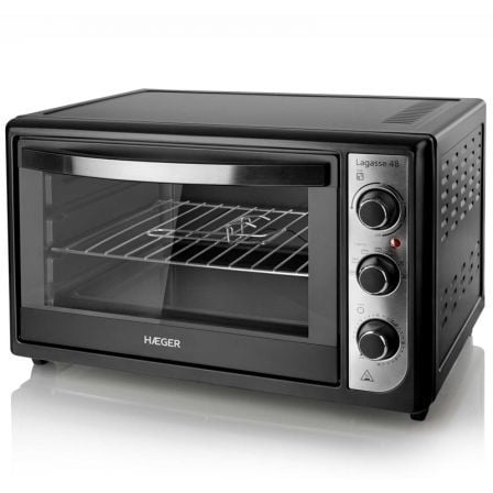 HORNO DE SOBREMESA HAEGER LAGASSE 48L - 2000W  - TEMPORIZADOR CON TIMBRE - SELECTOR TEMPERATURA 100-230 - PUERTA DOBLE CRISTAL