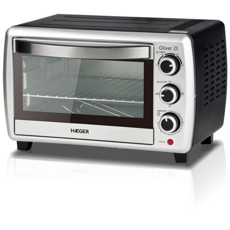 HORNO / TOSTADOR SOBREMESA MULTIFUNCION HAEGER OLIVER 23L- 1500W - TEMPORIZADOR REGULABLE - 4 RESISTENCIAS ACERO INOX - PUERTA V