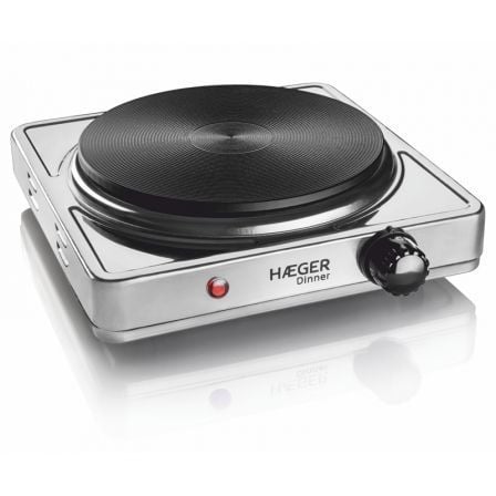 PLACA DE COCINA HAEGER DINNER - 1500W - 18.5 CM DIAMETRO - TERMOSTATO REGULABLE 5 POSICIONES - SISTEMA SEGURIDAD FUSIBLE TERMICO