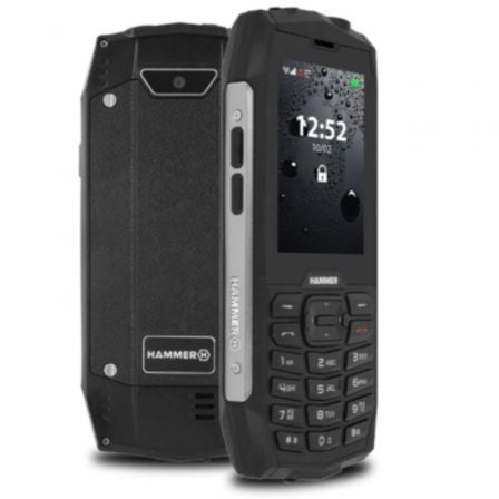 TELEFONO MOVIL HAMMER 4+ BLACK - 2.8"- MEDIATEK MT6260A - 64MB RAM - 128MB ROM - CAM 2MPX - BT - MICROSD - DUAL SIM - RUGERIZADO