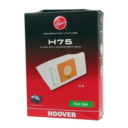 BOLSA PURE HEPA HOOVER H75 PARA ASPIRADOR A CUBED - 4 UNIDADES