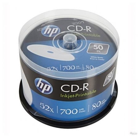 CD-R HP CRE00017WIP-3 INKJET PRINTABLE 52X/ TARRINA-50UDS