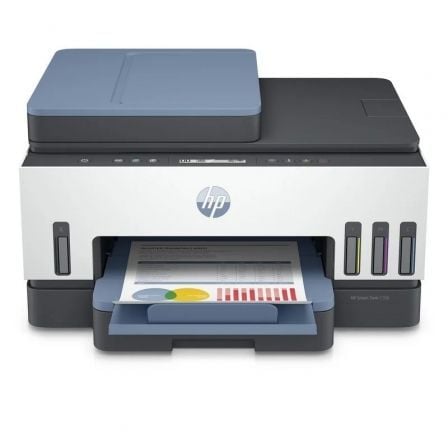 MULTIFUNCION RECARGABLE HP SMART TANK 7306 WIFI/ DUPLEX/ ADF/ BLANCA