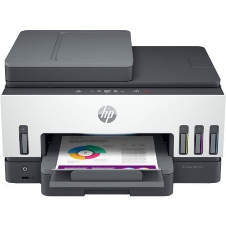 MULTIFUNCION RECARGABLE HP SMART TANK 7605 WIFI/ FAX/ DUPLEX/ BLANCA