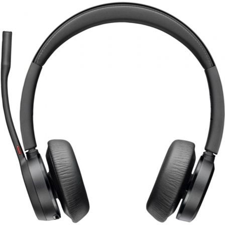 AURICULARES INALAMBRICOS POLY VOYAGER 4320 UC + ADAPTADOR BT700 + BASE DE CARGA/ CON MICROFONO/ BLUETOOTH/ NEGROS
